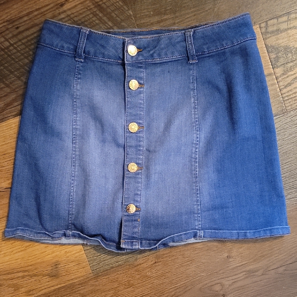 Celebrity Pink Blue Denim Mini Skirt